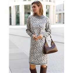 Платье жаккардовой вязки с кашемиром