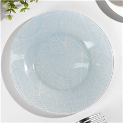 Тарелка «Ливс», d=19.5 см, стекло, голубая