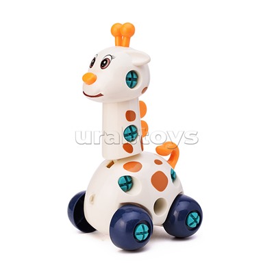 Конструктор пластмассовый "Жирафик" с отвёрткой, в пакете