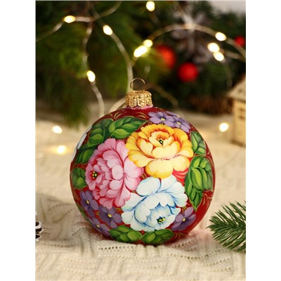 Набор из 4-х ёлочных шаров d=10 см «Неповторимый букет»