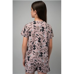 Хлопковая пижама для девочки с шортами Happyfox