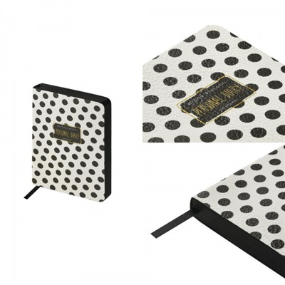 Ежедневник недатированный А6+ 256 стр. "Black&White.Горошек" 3-742/01 Bruno Visconti