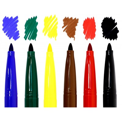 Фломастеры  6цв толстые ФТКМ06 Каляка-Маляка