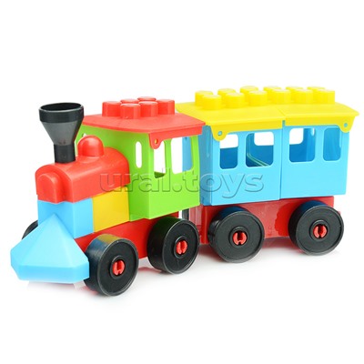 Конструктор "Комби Блок" "Паровозик+вагончик"