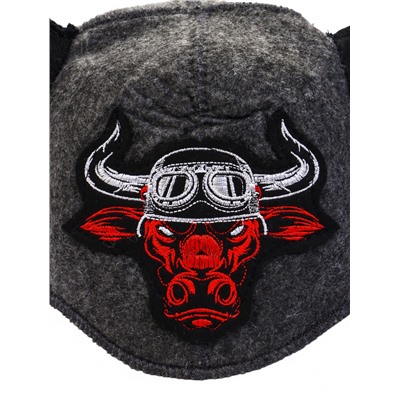 Шапка для бани и сауны «Бык - байкер», полиэфир 70%, шерсть 30%, «Добропаровъ»