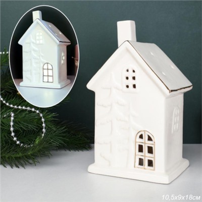 Фигурка Домик с подсветкой 18 см новогодний / YZ21540 /уп 16/LED