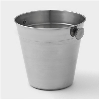 Ведро для льда Доляна, 1.35 л, 14×13.5 см, нержавеющая сталь, хромированное