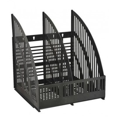 Лоток для бумаг вертикальный  2 отд. сборный пластиковый черный LINE ЛТВ-01472 Стамм