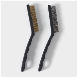 Набор щёток универсальных Доляна, 2 шт., 21×2×2.5 см, рабочая часть 8.5×1.5×1.5 см, цвет чёрный