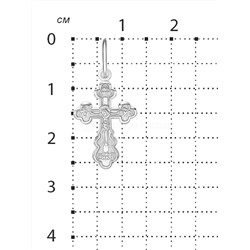 Крест из серебра родированный - 2,6 см 925 пробы Шт-17 р