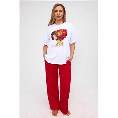 Пижама Beauti (футболка _ брюки) (Красно-белый)