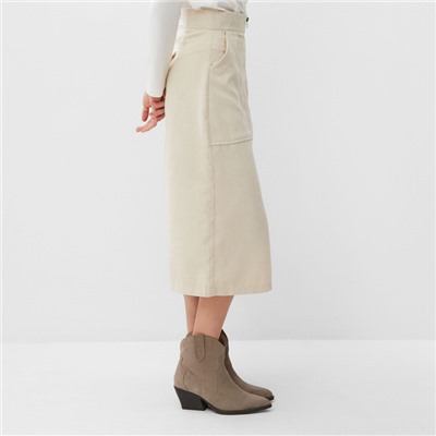 Юбка миди женская MINAKU: Velvet collection, молочная, размер 42