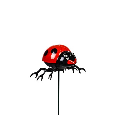 Штекер садовый «Божья коровка дайтон», 6×5 см, h=30 см, белый, Greengo