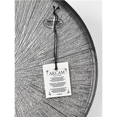 Блюдо для торта «Кувшинка», d=28 см, на ножке, стекло, серебристое