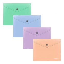 Папка с кнопкой  А5+ 180мкм 61143 Matt Pastel Bloom непрозрачная ассорти ErichKrause
