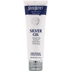 American Biotech Labs, Silver Biotics, Silver gel, гидрогель с добавкой SliverSol с нано-серебром, 4 жидких унции (114 г)