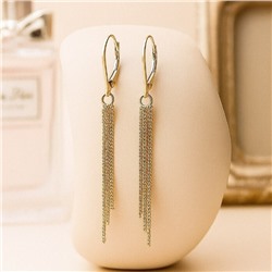 Серьги висячие цепочки ювелирная бижутерия коллекция "Xuping" покрытие позолота, арт.101.327