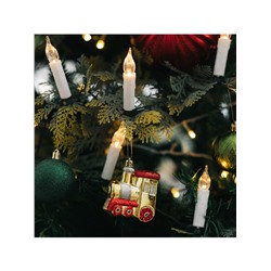 УЦЕНКА Гирлянда «Нить» 4 м с насадками «Свечи на прищепке», IP20, тёмная нить, 20 LED, свечение тёплое белое, 220 В