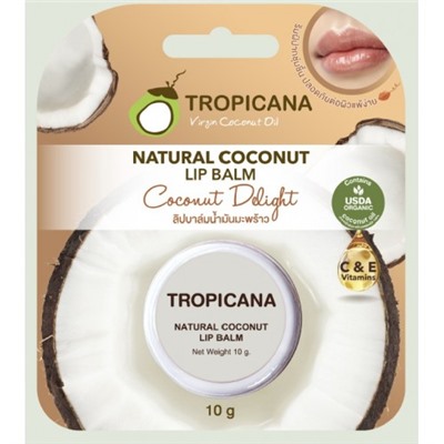 Натуральный бальзам для губ с кокосом Тропикана