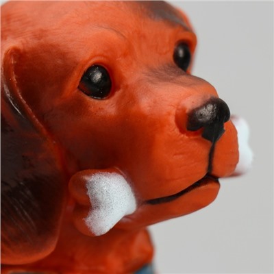 Игрушка пищащая большая «Пёс с косточкой» для собак, 15 см