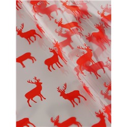 Пленка новогодняя глянцевая «Северные олени», прозрачная, красный, 0.7×7.5 м, 40 мкм, 200 г