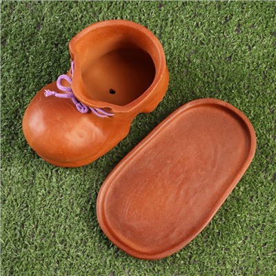 Декоративное кашпо «Башмак», 17×10×10 см, керамическое