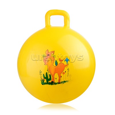 Мяч с ручкой 55см "В мире животных" (цвет в ассортименте)