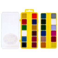 Краски акварельные медовые 24цв АККМФ24 без кисти пласт.уп Каляка-Маляка