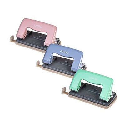 Дырокол на  12 л. металл "Рекорд" ассорти ,с линейкой 092222 Хатбер