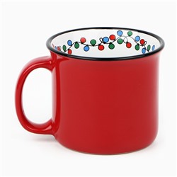 Кружка новогодняя керамическая «Гирлянда», 450 мл