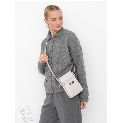 Сумка женская кожаная 0782CH l.gray Polina&Eiterou  в Новосибирске