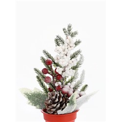 Новогодняя композиция на стол «Зимнее волшебство. Яркий праздник», в горшке, 24×7 см