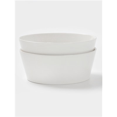 Салатники Magistro White Snow, набор 2 шт., 1 л, 18×7 см, фарфор, белые