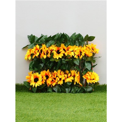Ограждение декоративное, 35×120 см, «Подсолнухи», оттенок цветков МИКС, Greengo