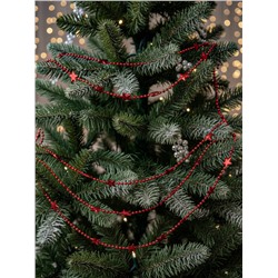 Бусы на ёлку «Звезда», длина 2.7 м, d=10 мм, красные