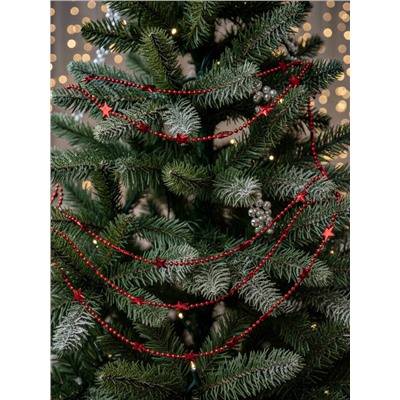 Бусы на ёлку «Звезда», длина 2.7 м, d=10 мм, красные