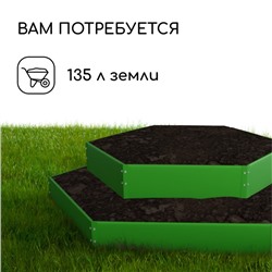 Клумба оцинкованная, 2 яруса, d=60–80 см, высота бортика 30 см, ярко-зелёная, Greengo