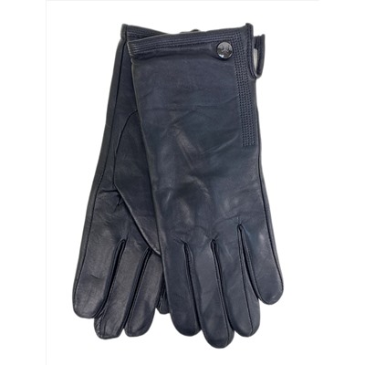 Женские  демисезонные перчатки из натуральной кожи, цвет черный