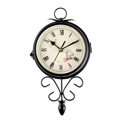 Часы настенные интерьерные «Весенние», двусторонние, на подвесе, плавный ход, 30×48 см, циферблат d=17 см, от батареек 2×АА