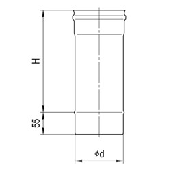 Дымоход нержавеющий «Феррум», 430/0.5 мм, d=115, L=0.5 м