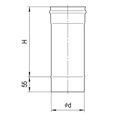 Дымоход нержавеющий «Феррум», 430/0.5 мм, d=115, L=0.5 м