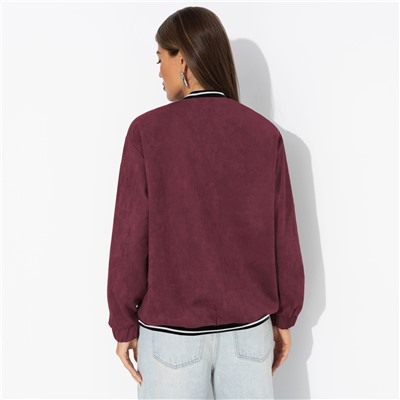 Бомбер из экозамши, Любуйся мной (бордовый)