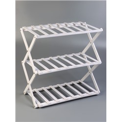 Подставка для цветов Greengo, 3 полки, 50 × 25 × 46 см, напольная, бамбук, белая