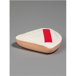 Спонж для макияжа, с держателем, d=5 см, в футляре, треугольный, бежевый