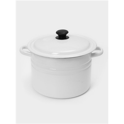 УЦЕНКА Кастрюля эмалированная, 8 л, белая, СКОЛ НА ИЗДЕЛИИ