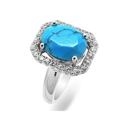 Кольцо из серебра бирюза пресс., МЦВ1057