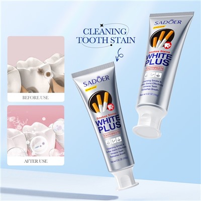 Зубная паста для удаления налета от сигарет Sadoer Smokes Stains, 100 гр.