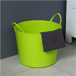 Корзина для белья мягкая, 27 л, d=37.5 см, h=30 см, ярко-зелёная