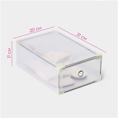 Коробка для хранения обуви выдвижная Доляна Middle size, 20×31×11 см, 3 шт., цвет белый