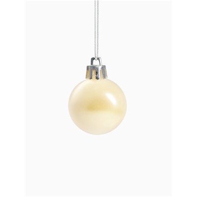 Ёлочные игрушки «Мелодия» грани блеск, d=3 см, набор 24 шт., белый/розовое золото